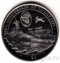 Брит. Виргинские острова 1 доллар 2005 Линкор Миссури
