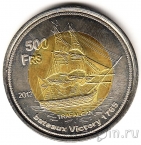 Остров Европа 500 франков 2012 Корабль