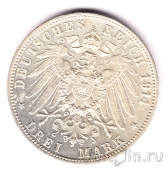 Баден 3 марки 1914
