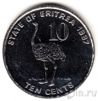 Эритрея 10 центов 1997 Страус
