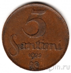 Латвия 5 сантимов 1922