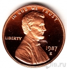 США 1 цент 1987 (S)