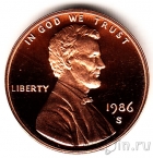 США 1 цент 1986 (S)
