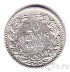 Нидерланды 10 центов 1881