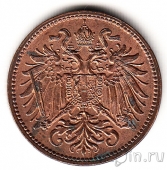 Австрия 2 геллера 1915 Бронзовая монета.