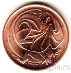 Австралия 2 цента 1982 Ящерица Бронзовая монета.
