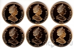 Остров Святой Елены набор 6 монет 2013 Битвы на суше (желтые)
