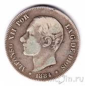 Испания 2 песеты 1884