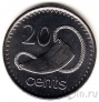 Фиджи 20 центов 2010 Китовый зуб