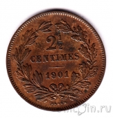 Люксембург 2 1/2 сантима 1901