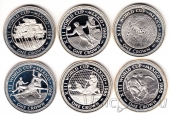 Остров Мэн набор 6 монет 1 крона 1986 Футбол