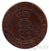 Испания 1/2 сентимо 1867 Изабелла II