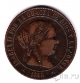 Испания 5 сентимо 1868