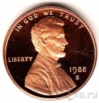 США 1 цент 1988 (S)