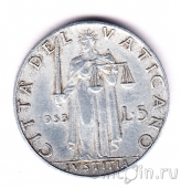 Ватикан 5 лир 1953
