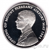 Фолклендские острова 50 пенсов 1985 Открытие аэропорта (серебро)