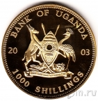 Уганда 1000 шиллингов 2003 Папа Римский