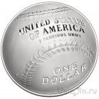 США 1 доллар 2014 Национальный зал славы бейсбола (Proof)
