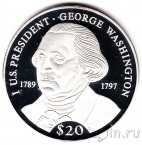 Либерия 20 долларов 2000 Джордж Вашингтон