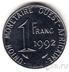 Западноафриканские штаты 1 франк 1992