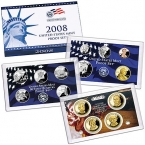 США набор 14 монет (3 планшета) 2008 Proof