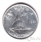 Канада 10 центов 1961