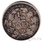 Германская Империя 1/2 марки 1907 (D)