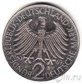 ФРГ 2 марки 1969 Макс Планк (J)
