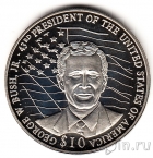 Либерия 10 долларов 2000 Джордж Буш