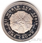 Остров Мэн 1 крона 1982 Чемпионат мира по футболу (серебро, proof)