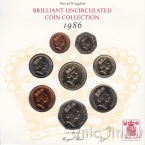 Великобритания набор 8 монет 1986 (В блистере)