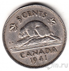 Канада 5 центов 1941