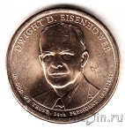 США 1 доллар 2015 №34 Дуайт Эйзенхауэр (D)