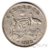 Австралия 6 пенсов 1952