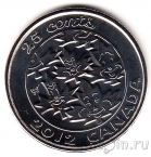 Канада 25 центов 2012 Листья