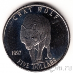 Маршалловы острова 5 долларов 1997 Волк