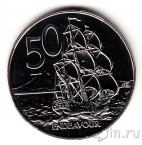 Новая Зеландия 50 центов 1998  Корабль Индевор