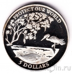 Фиджи 5 долларов 1993 Цапля