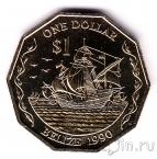 Белиз 1 доллар 1990 Корабли Колумба