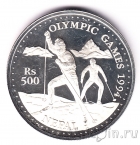 Непал 500 рупий 1992 Олимпиада. Лыжи