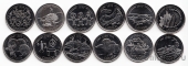 Канада набор 12 монет 25 центов 1999 12 месяцев