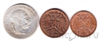 Австро-Венгерская Империя набор 3 монеты 1902