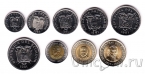 Эквадор набор 8 монет 1988-1997