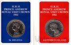 Набор 2 монеты кронового типа 1984 Королевский визит