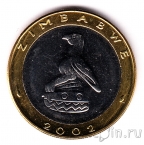 Зимбабве 5 долларов 2002 Носорог