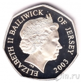 Джерси 50 пенсов 2003 Юбилей коронации