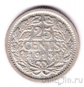 Нидерланды 25 центов 1915