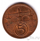 Чехословакия 5 геллеров 1928