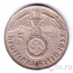 Германия 5 марок 1937 Гинденбург (J)