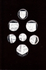 Великобритания набор 7 монет 2008 Гербовый щит (серебро)